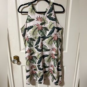 Freedom Trail by Kyodan strappy cross back floral tropical print dress -Sz: XL